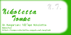 nikoletta tompe business card