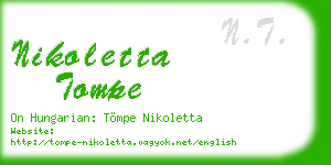 nikoletta tompe business card